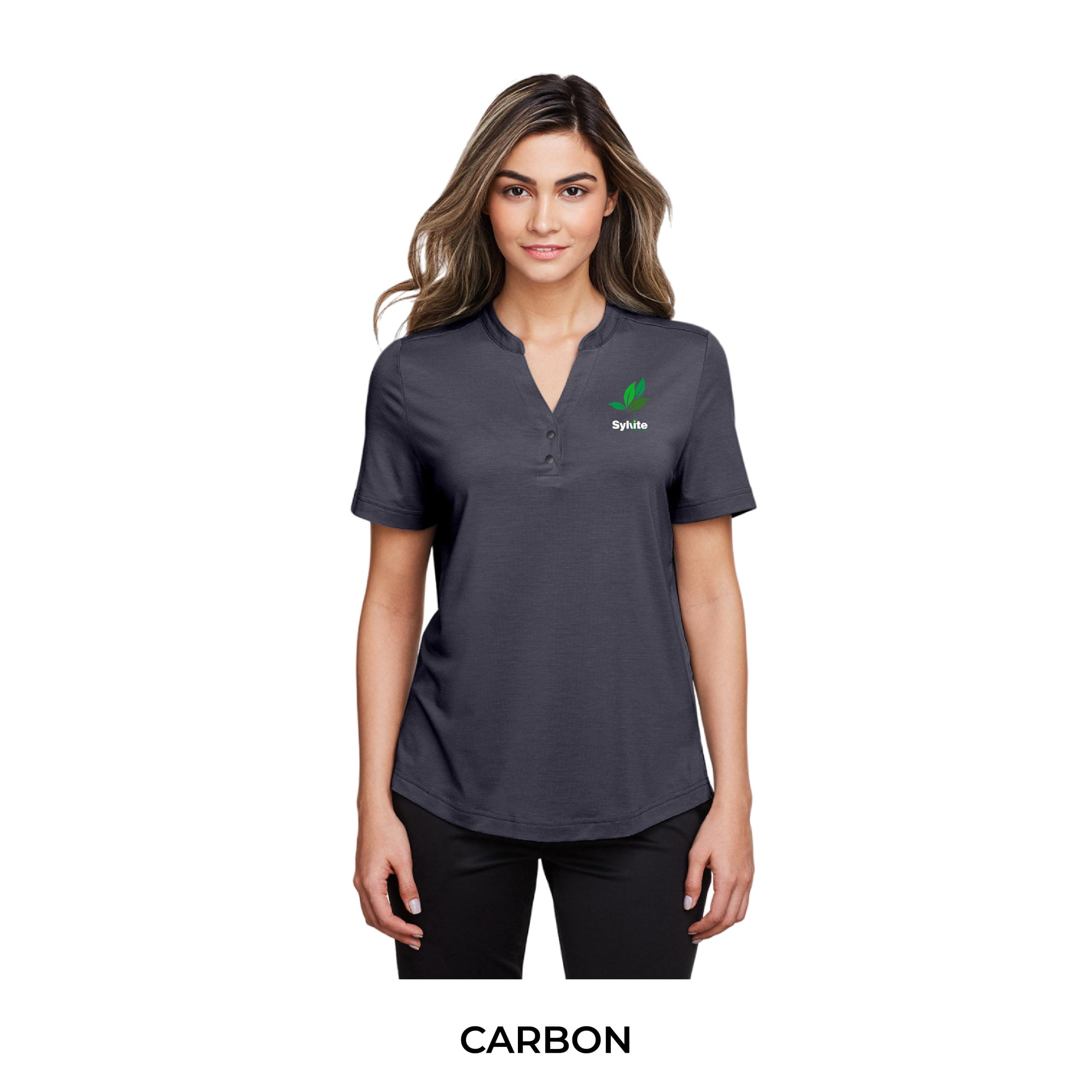 Ladies North End Jaq Snap up Stretch Performance Polo_CARBON