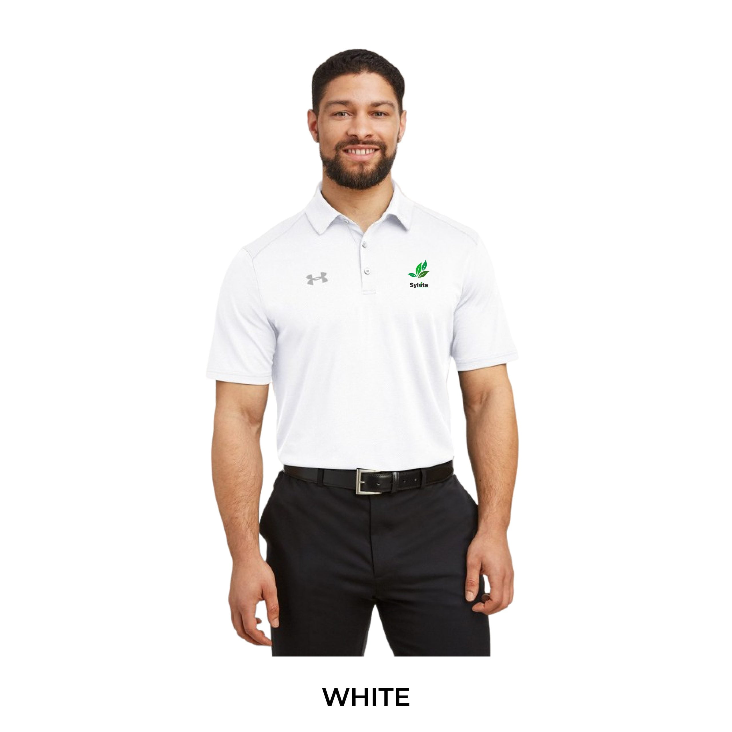Mens Under Armour Tech Polo_WHITE